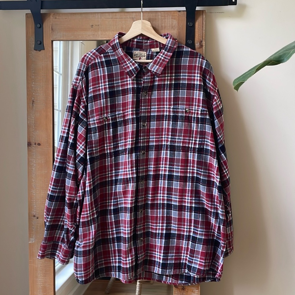 Red Head Brand Co. Red Plaid Flannel Button Down Shirt Size 4XL